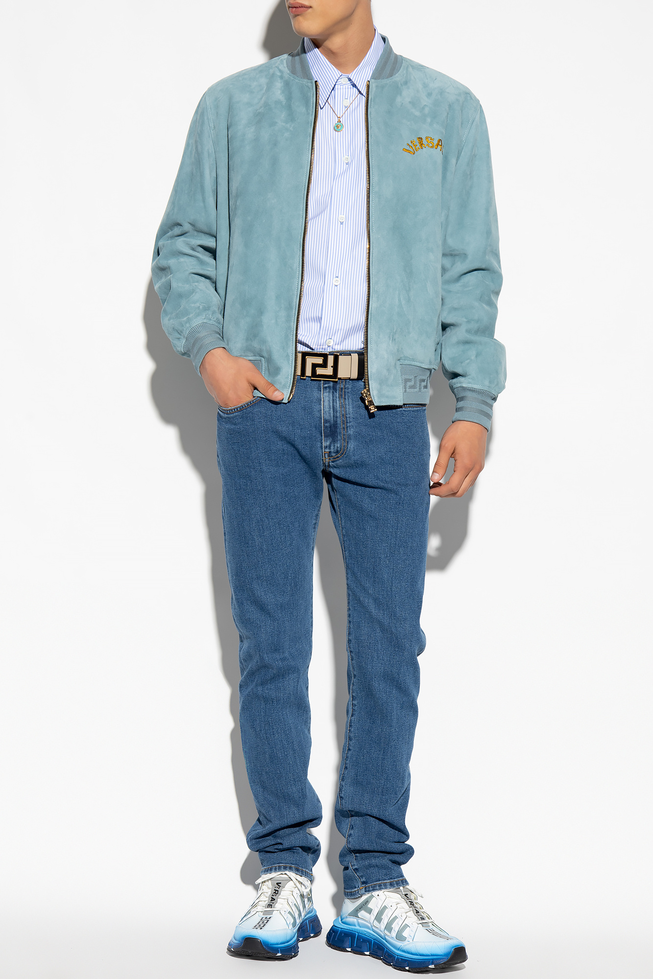 Pastel blue sale bomber jacket